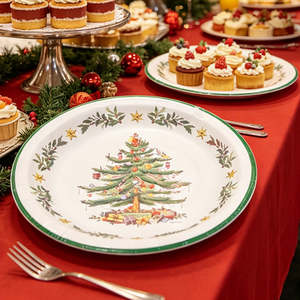 Assiettes jetables à thème de Noël <span class=keywords><strong>vintage</strong></span>, fournitures pour fêtes et vacances, pour le dîner de Noël <span class=keywords><strong>en</strong></span> famille, <span class=keywords><strong>assiette</strong></span> <span class=keywords><strong>en</strong></span> papier - Product Image 4