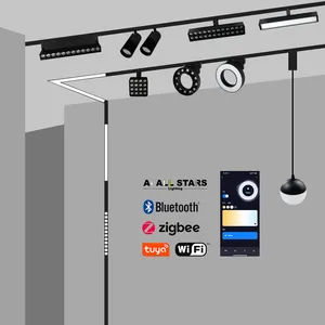 Luz de pista magnética empotrada para interiores, focos de techo LED lineales, iluminación de pista para decoración de tienda y hogar