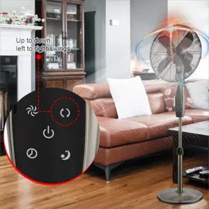 Electric Retro Metal Stand Wifi Fan Stand 16 Inch Led Display Remote Control
