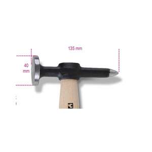 BETA - 013530010 Marteau avec rond, face plate et pointe pein, manche en bois (multi-pack) CORPS ET TÔLES MÉTALLIQUES - Product Image 1