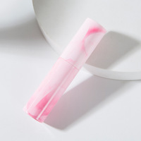 Flacon pulvérisateur rotatif en aluminium de 10 ml, texture marbre de luxe, rechargeable, vide, pour parfum et cosmétiques, avec sérigraphie