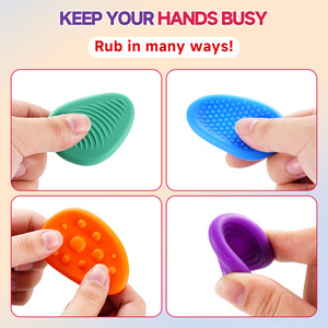 Textured Sensory <b>Fidget</b> Stones 6PCS Silicone Worry Stones for Kids Adults Stress Relief Tactile Hand Toys Portable Calm Gifts - Product Image 5