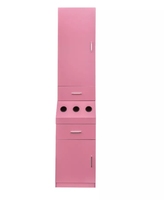 Mobilier de salon mural rose moderne Stations de salon de coiffure équipement avec armoire de rangement d'outils pour salon de coiffure