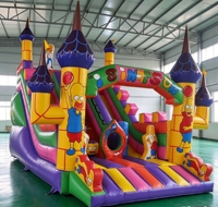 Château gonflable avec toboggan pour enfants, utilisation intérieure et extérieure, matériau PVC gonflable de qualité export, respectueux de l'environnement