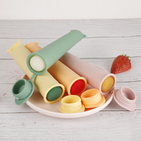 Paquete de 3 moldes de silicona para paletas de hielo, molde para hacer helados con tapas adorables adjuntas, juego de paletas de tubo de congelador hecho a mano saludable