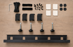 Plateau de gestion des câbles <span class=keywords><strong>JIEN</strong></span> à fixer sous le bureau, sans perçage, en acier allié, pour bureaux debout/en verre, 48 pouces, noir - Product Image 2