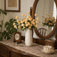Fleurs artificielles en soie, pissenlits simulés à 5 têtes et mini-chrysanthèmes boule, pour décoration de table de salon