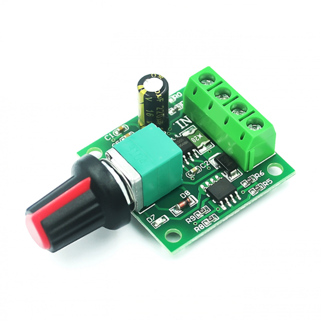 2A 30W Mini PWM DC Motor Speed Control Switch Controller DC 1.8V 3V 5V 6V 12V PWM Adjustable 1803BK+self-recovery Fuse