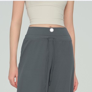 Pantalones Deportivos Holgados de Pierna Ancha con Cordón Ajustable YIYI para Mujer, Pantalones de Yoga de Cintura Alta <span class=keywords><strong>y</strong></span> Pierna Recta, Pantalones Casuales de Verano para Dama - Product Image 2