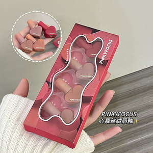 Mini <span class=keywords><strong>gloss</strong></span> à lèvres portable en forme de cœur, fini velours mat, longue tenue, anti-transfert, anti-bavures, haute pigmentation, pour maquillage quotidien décontracté - Product Image 5
