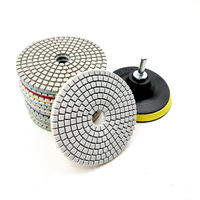 Tampons de polissage diamantés de 100mm Disques de meulage flexibles de 4 pouces de grain 30-10000 pour le polissage de sol en pierre de marbre de granit