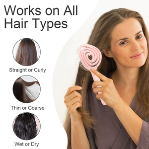 Nylon umido plastica sfiato pettini cuoio capelluto districante curvo spazzola per capelli rotonde compatto tipo Laser per capelli ricci - Product Image 6