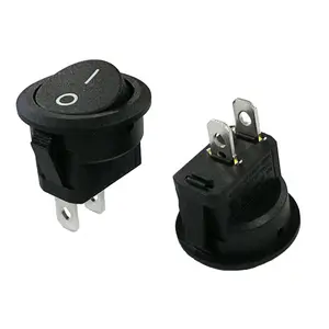 DEWO HS8 black round Automotive rocker switches 16a 125v mini rocker switch for mini water dispenser