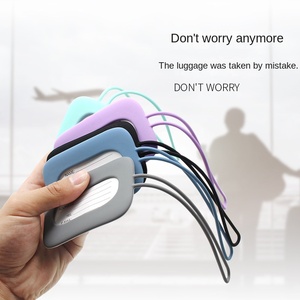 Etiqueta de equipaje rectangular de silicona para el hogar, con solapa de papel para firma y logotipo publicitario, al por mayor - Product Image 4