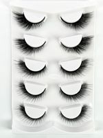 Vente en gros 5 paires de cils de renard 3D naturels pleine bande faux cils de vison yeux de chat faux cils