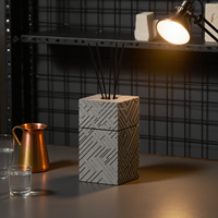 Bouteille de Diffuseur à Bâtonnets Vide en Béton de Luxe 200 ml, Grand Coffret Diffuseur Carré avec Bâtonnets pour Hôtels, Diffuseurs d'Arôme Décoratifs