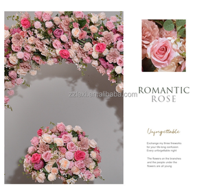 Herzförmiger Künstlicher Rosen-Blumenbogen Hintergrund-Ständer 8ft Seide Handgefertigt Maßgeschneiderte Größe Hochzeitseingang Bühnendekoration - Product Image 5