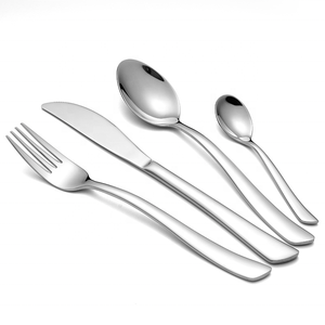 Talheres Besteckset Cubiertos 18/0 Cubiertos de acero inoxidable Delta Juego de cubiertos de diseño elegante 48PC - Product Image 3
