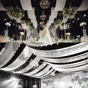 Tissu transparent blanc suspendu plafond voile rideaux rideaux <span class=keywords><strong>mariage</strong></span> arc décoration voile rideaux - Product Image 4
