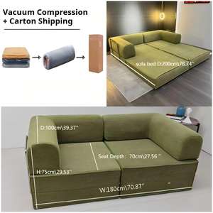 Sofá Cama Plegable en Stock UE de Diseño Simple y Recto con Estructura de Acero Inoxidable Juego de Sofás para Sala de Estar - Product Image 4