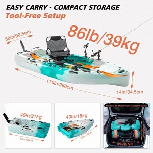 Chariot de kayak modulaire Yak Outdoors pour la pêche, capacité de 573 lb, 110 pouces, siège surélevé en HDPE, garantie de <span class=keywords><strong>3</strong></span> ans, siège pivotant à 360° - Product Image 3