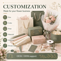 Fournitures de fleuriste en gros, papier d'emballage pour fleurs avec logo personnalisé, pochettes pour bouquets, sacs, boîtes, rubans