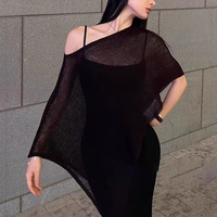 Pull en acrylique pour femme, style décontracté, coupe ample, col rond, manches régulières, anti-boulochage et respirant, idéal pour l'hiver