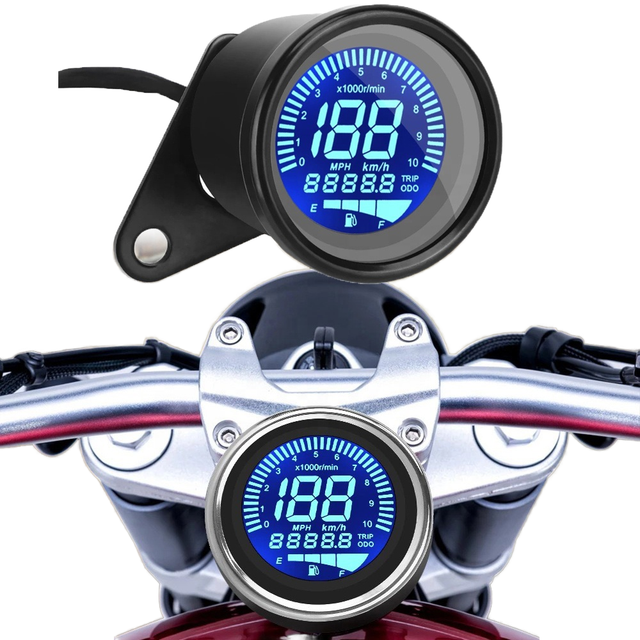 High Quality Multi-Function Digital Speedometer Odometer Tachometer & Fuel Level Gauge for Motorcycles Waterproof RPM Meter
