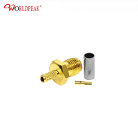 Connecteur SMA femelle droit à sertir pour câbles RG174, LMR100, RG316, pour port de périphérique et câble de test