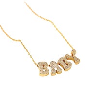 Bracelets à pendentif initial en dropshipping avec lettres bulles pavées en CZ, chaîne à maillons en cuivre personnalisable avec nom, pour femmes, cadeaux de fête