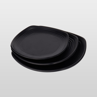 Assiettes en mélamine noires mates épaissies de qualité supérieure, légères et robustes, idéales pour les traiteurs, les plats chauds, les banquets et le service quotidien stable, assorties.