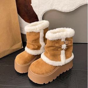 Botas cálidas de cuero para mujer, elegantes y versátiles, transpirables y antideslizantes, zapatos casuales para mujer. - Product Image 2