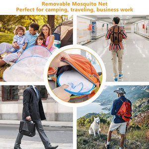 Tienda de mosquitera de poliéster plegable portátil para el verano para ropa de cama Camping Viajar Patio Uso para bebés y niños - Product Image 6