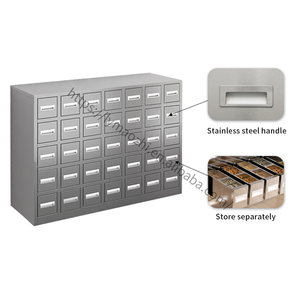 Armoire de <span class=keywords><strong>rangement</strong></span> en acier inoxydable TCM à 35 tiroirs pour noix, amandes, 105 sortes d'herbes, pharmacie, mobilier d'hôpital - Product Image 2