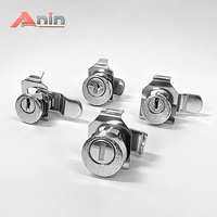 Serrure à came robuste en laiton Anin avec 2 clés, finition nickelée/chromée, entraxe 15 mm, design moderne Guangdong, multicolore