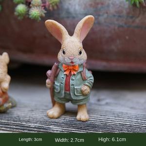 Mori Bunny reçine süsler sevimli tavşan tasarım masaüstü balkon açık all-sezon kullanımı için Pastoral tarzı ev dekorasyon - Product Image 3