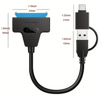 Cable SATA a USB 3,0 + tipo C 2 en 1 para disco duro de 2,5 pulgadas USB C a SATA convertidor de datos Notebook HDD SSD adaptador SATA Cable