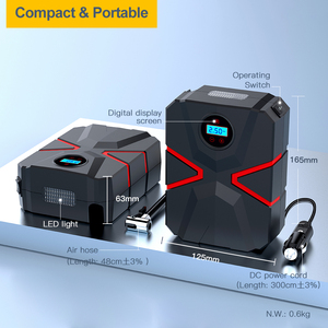 Sản phẩm mới có dây xe máy bơm không khí máy nén kỹ thuật số lốp Inflator Tự động dừng 12V DC di động lốp inflators xe đạp xe máy - Product Image 2