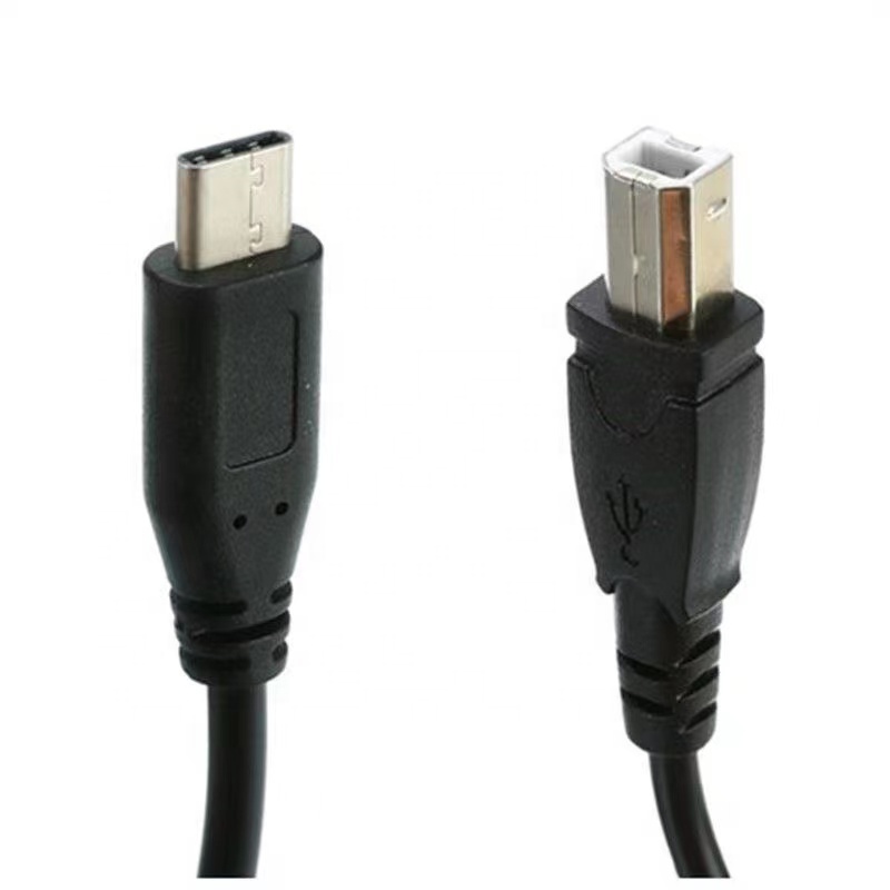 Type-c Bm Square Port Data Cable PVC Standard Tinned Copper Black Type-c to Usb B Male Printer Scanner