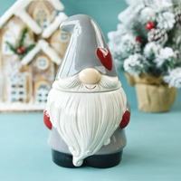 Joli pot de rangement en céramique 3D gaufré style Noël, écologique, détachable, pour biscuits et bonbons, hermétique, pour la maison