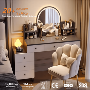 Mueble <span class=keywords><strong>Tocador</strong></span> de Madera Personalizado, Diseño Novedoso y Exitoso, Juego de Muebles de Dormitorio de MDF <span class=keywords><strong>con</strong></span> Espejo de Maquillaje e Iluminación LED, <span class=keywords><strong>Tocador</strong></span> de <span class=keywords><strong>Mujer</strong></span> <span class=keywords><strong>con</strong></span> Panel - Product Image 2