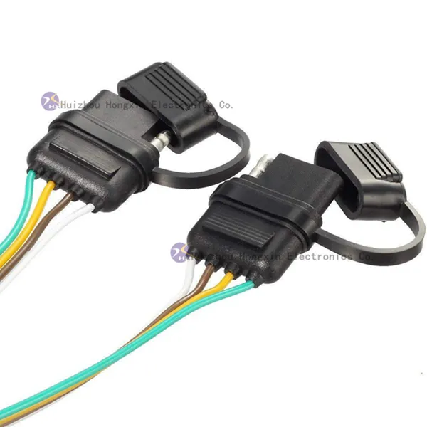 Linha de reboque americano cabo terminal de 4 pinos para captador de reboque luz de sinal SAE de 4 núcleos cabo de fiação de luz de reboque plana
