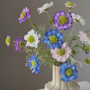 Fleurs artificielles en soie, chrysanthèmes à fleurs écartées, blanc, rose, bleu, violet, pour décoration intérieure et accessoires de mariage - Product Image 2