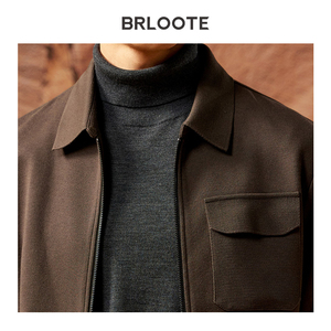 Veste décontractée de luxe pour <span class=keywords><strong>homme</strong></span> toutes saisons 2026 en laine modal/coton, confortable et chaude, en tissu crocheté, à revers zippé, respirante, pour le printemps - Product Image 4