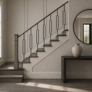 <span class=keywords><strong>Kit</strong></span> de balustres, meneaux et rampes d'<span class=keywords><strong>escalier</strong></span> <span class=keywords><strong>en</strong></span> fer forgé et laiton, finitions or et noir, ovales, sur mesure, économiques - Product Image 3