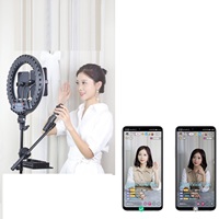 Meilleure Vente Anneau Lumineux HQ 18N LED 55W Portable pour Selfie, Vibration et Lumières Clignotantes avec Trépied pour Appareil Photo et Téléphone