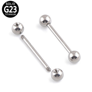 Piercing para el cuerpo Joyería Ombligo Clavo Labio Clavo Ceja G23/ASTM F136 Titanio Externamente Treaded Barbell Piercing - Product Image 4