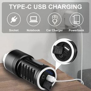 Супер яркий 10000 люмен металлический водонепроницаемый фонарик Linterna дальнего действия Мощный светодиодный тактический зум-фонарик перезаряжаемый - Product Image 4