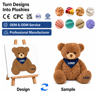 Logo personnalisé sur l'ours en peluche, peluche douce, cadeau, mascotte, jouet à offrir