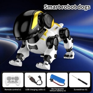 Robot chien intelligent éducatif en plastique SJY-LH-R1S, châssis coulissant à quatre roues, fonctionne sur piles, télécommande 2,4 GHz, 360° - Product Image 4